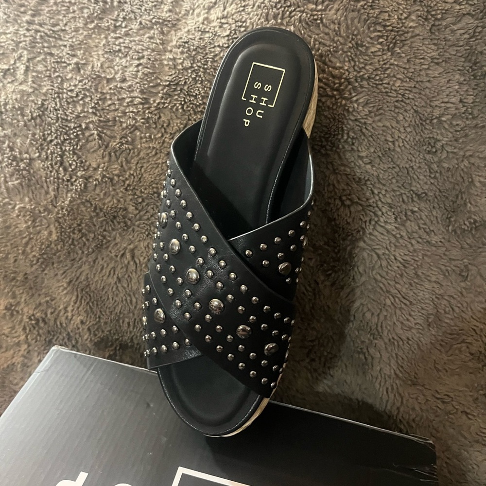New in box. Shu Shop sandals. Size 11 Black